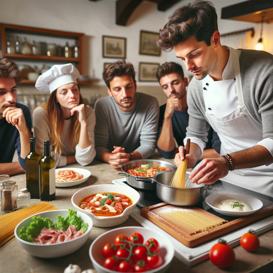 Lezione di cucina: impara a cucinare e mangiare una cena italiana completa, o pasta, con uno chef professionista